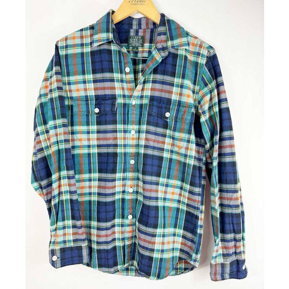 J. Crew Trade & Co Sporting Goods Mark Mens Button Down Shirt Plaid Flannel S